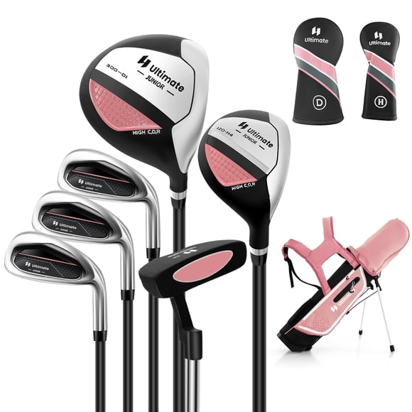 Ultimate Junior Complete Golf Club Set for Kids Age 11-13 Years Old Golf Practice Set Pink