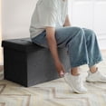 thumbnail image 4 of Costway 31.5''Fabric Foldable Storage Ottoman Toy Chest W/Removable Storage Bin Dark Grey, 4 of 10