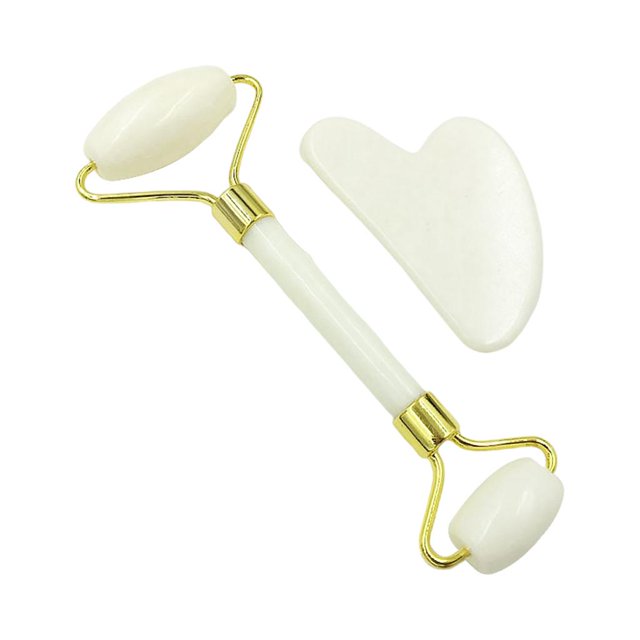 Anti Aging Jade Stone Roller Gua Sha Tools Kit for Face Eye Neck Skin Care