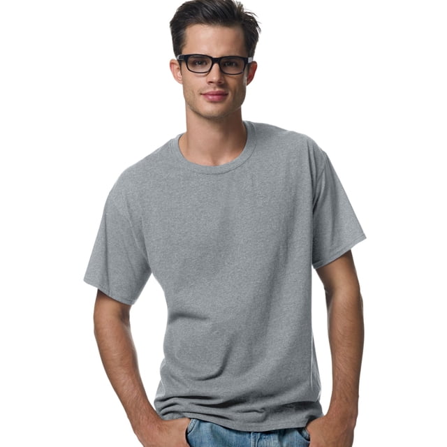 Hanes ComfortBlend EcoSmart Men`s Crewneck T-Shirt, XXL, Light Steel