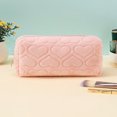 thumbnail image 1 of Lindbes 1pc Pink Makeup Bag  Diamond Pattern Solid Fabric Convenient Portable Cosmetic Bag  Suitable For Women‘s Home And Travel, 1 of 1