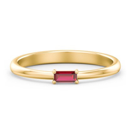 East-West Stackable Baguette Ring in 10K Yellow Gold
