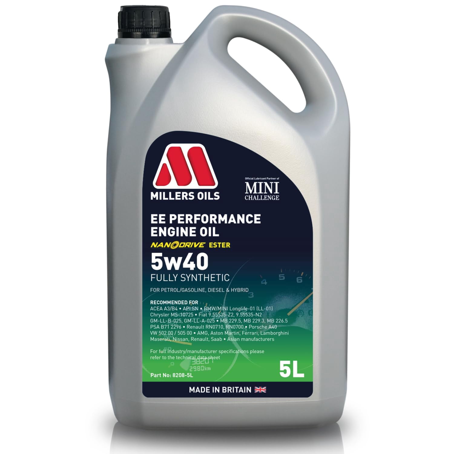 EE Performance 5w40 Fully Synthetic Motor Oil, 5 liters