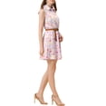 thumbnail image 4 of INSPIRE CHIC Robe Sans Manches à Imprimé Floral pour Femme, Demi-Patte de Boutonnage, Longueur Genou, Ceinturée, Printemps, TP Rose Jaune Floral, 4 of 7