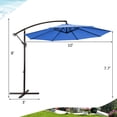 thumbnail image 2 of Gymax 10 ft Patio Cantilever Offset Umbrella Yard Garden Outdoor w/ 8 Ribs Blue, 2 of 10