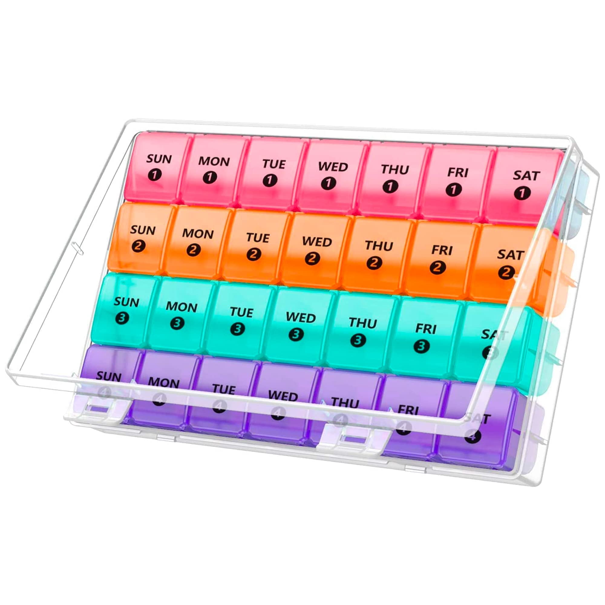 MEDca Extra Large Monthly 28-Day Pill Organizer, Multicolor, Plastic