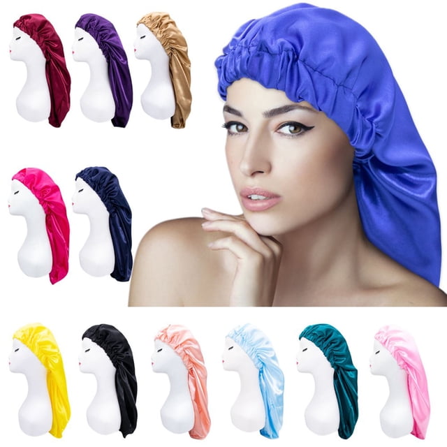Bonnet Élastique Respirant Multifonctions à Large Bord, Chapeaux de Couchage à Poils Longs, Bonnet Enveloppant pour Femme