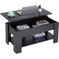 thumbnail image 1 of FDW Lift Top Coffee Table, Hidden Compartment and Storage Shelf Wooden Lift Tabletop for Home Living Room Reception Room Office, Black, 1 of 7