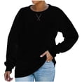 thumbnail image 1 of T-shirt Ample pour Femmes à Manches Longues, Blouse à Col Rond, Hauts Décontractés, Chandail en Molleton, 1 of 1