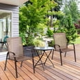 thumbnail image 3 of Costway 2PCS Patio Chairs Dining Chair Deck Yard W/Armrest Brown, 3 of 9