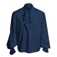 thumbnail image 1 of TIMIFIS Chemise pour Homme Gothique Renaissance à Volants devant Pirate Shirt, Vintage Médiéval Bandage à Manches Longues Vêtements de Cosplay-Bluefall, 1 of 5
