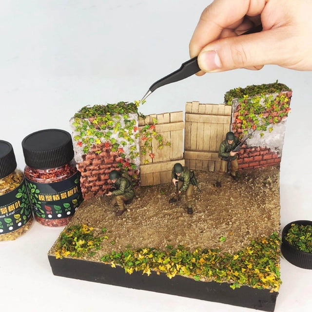 pitrice Miniature Leaf Diorama for Model Railroad Micro Landscape Architecture Model Green