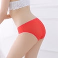 thumbnail image 2 of B91xZ Culotte en Coton pour Femme Grande Taille, Unie, Échancrée, TG Rouge, 2 of 5