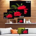 thumbnail image 3 of Hibiscus Rouge Vif sur Noir - Grande Impression sur Toile Florale, 3 of 4