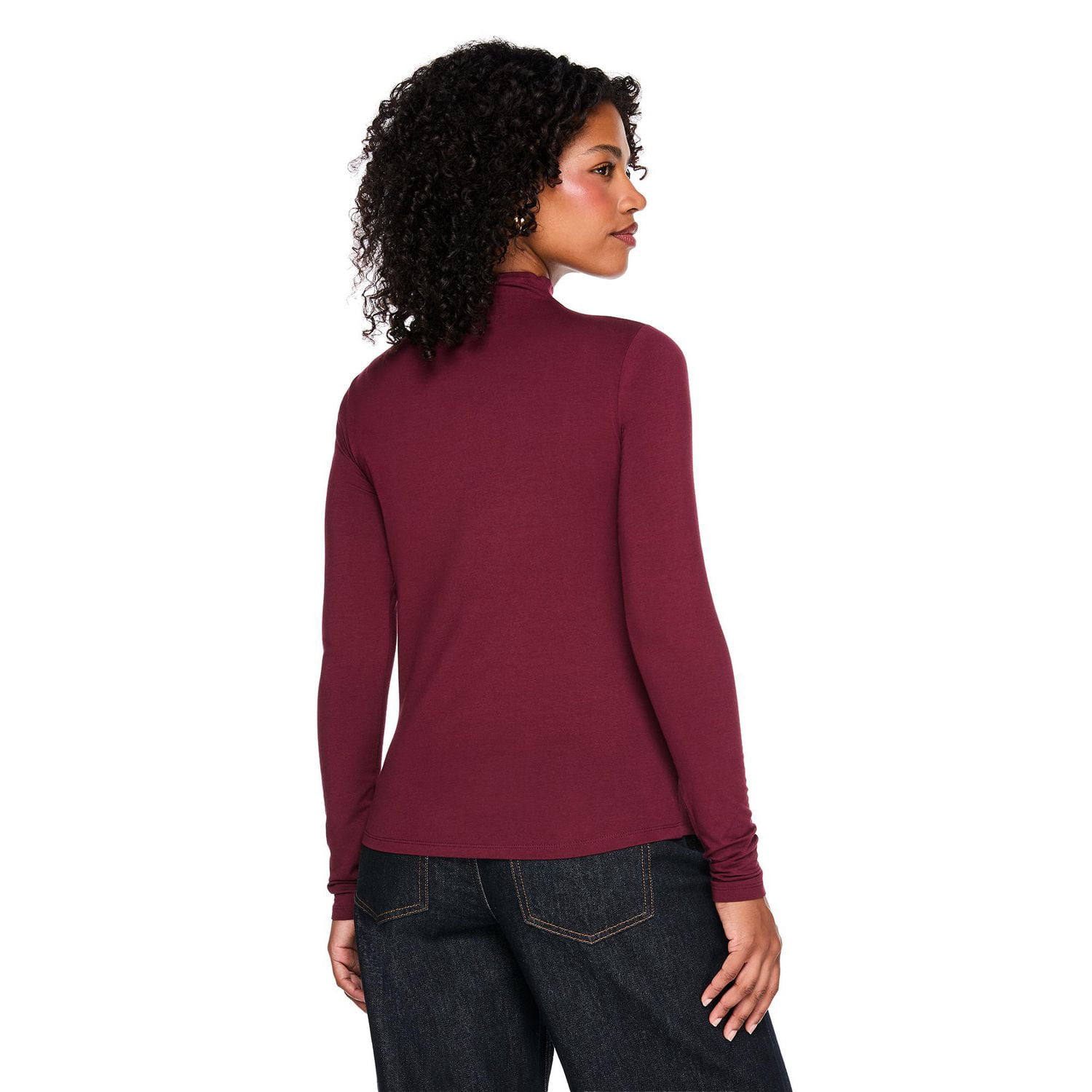 George Women's Mock-Neck Long-Sleeve T-Shirt
