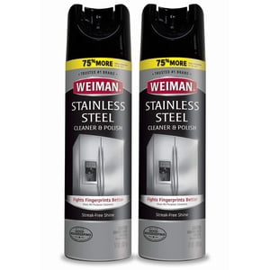 Weiman Nettoyant en acier inoxydable et polonais - 17 Ounce (2 Pack) Protège les appareils des empreintes digitales et laisse une brillance sans étirement pour réfrigérateur Lave-vaisselle Grille de four - 34 Montant total