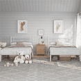 thumbnail image 2 of FullFurnique Metal Platform Bed Frame with Cloud Inspired Design Headboard, Twin, White, 2 of 7