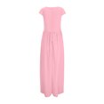 thumbnail image 4 of Ersazi Robe Satinée pour Femme à Col en V Couleur Manches Courtes Chiffon Fermeture à la Taille Robe de Soirée en Liquidation Rose 4TG, 4 of 7