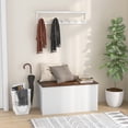 thumbnail image 4 of Gymax Flip-top Storage Chest Lift Top Storage Bench Wooden Deck Box Toy Box, 4 of 10