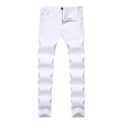 Ketyyh-chn99 Men's Jeans 2024 Wide Leg Ripped Jeans Athletic Cargo Pants Straight Fit Casual Pants White,34