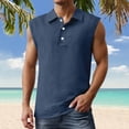 thumbnail image 1 of Men's Tank Tops Big and Tall Sleeveless Shirts for Gym Workout Running Beach Summer Button Up Tee Vest, 1 of 4