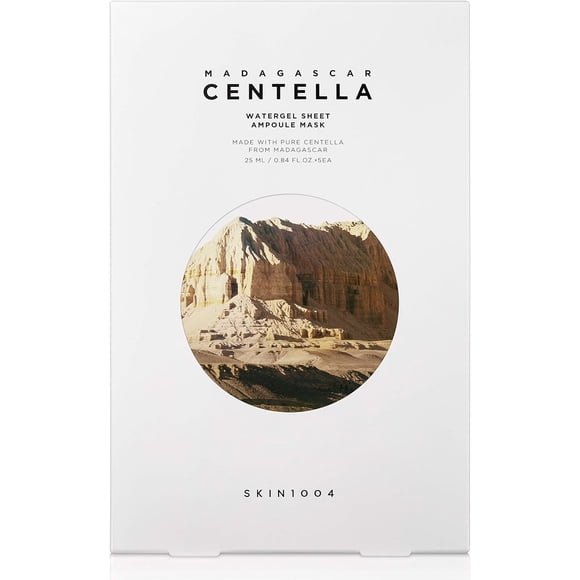 SKIN1004 Madagascar Centella Watergel Sheet Ampoule Mask, Fresh Corn Mint Oil Gel Type Sheet Triple Moisturizing Sebum Care, 1pc, 25ml x 5EA