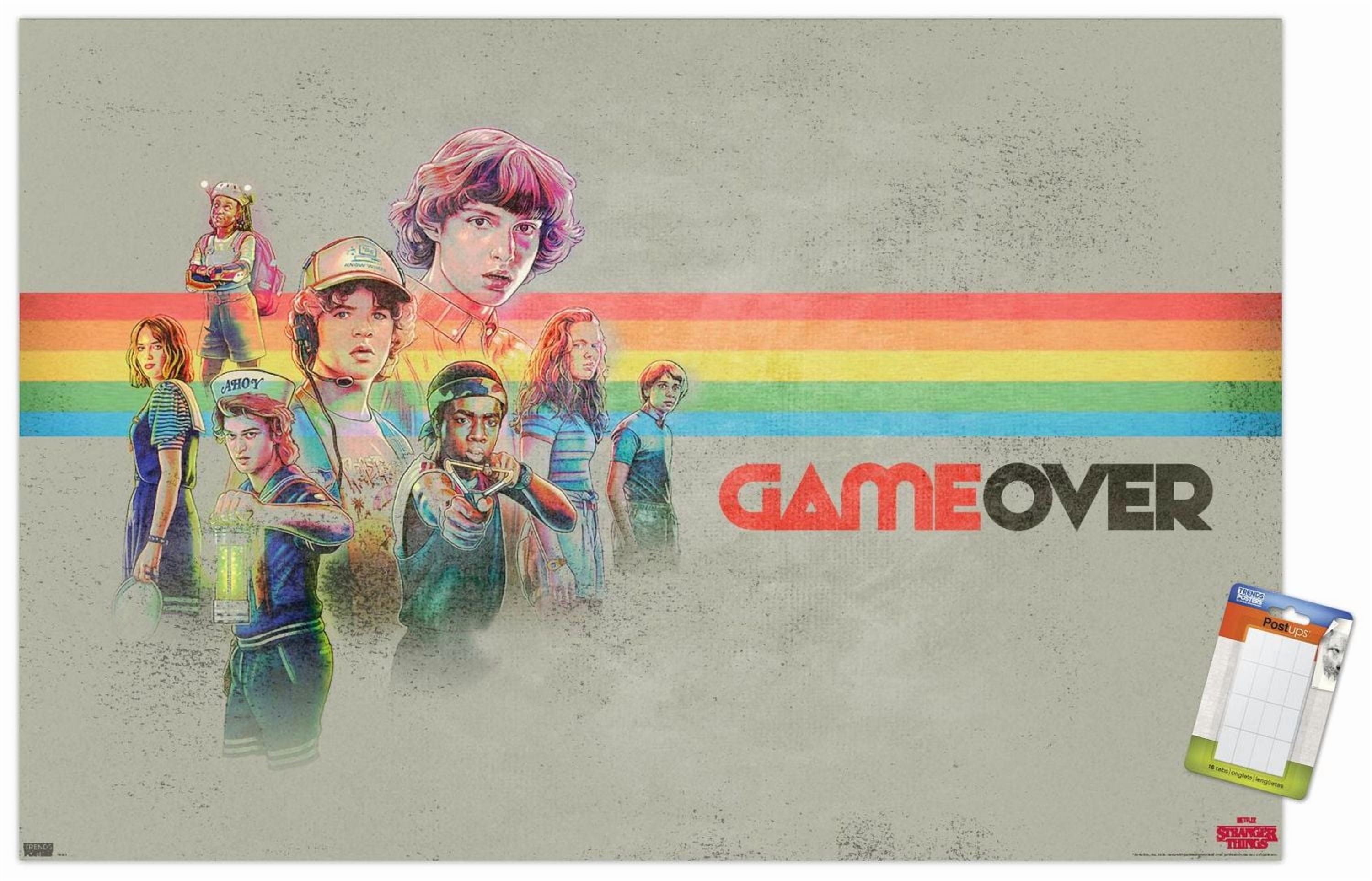 Netflix Stranger Things 3 - Game Over Wall Poster with Push Pins, 14.725" x 22.375"