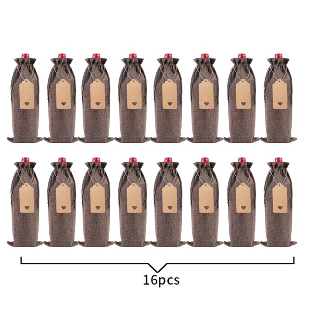 Birdeem Linen Wine Bottle Bag Set Wine Bottle Set Linen Tag Red Wine Packaging Bag