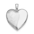 thumbnail image 1 of Médaillon Cœur Fleur en Argent Sterling Rhodié QLS624 (24mm x 24mm), 1 of 3