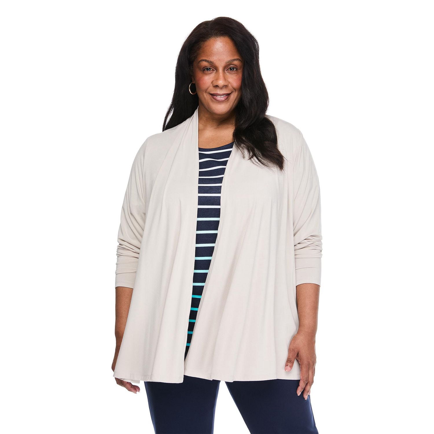Cardigan avec motif en cascade Karen Scott Plus pour femmes