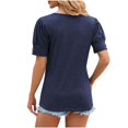 thumbnail image 4 of asjyhkr T-Shirts pour Femmes Col Rond Manches Courtes à Revers Hauts d'Été Mode 2025 Chic T-Shirts Basiques, 4 of 4