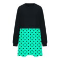 thumbnail image 4 of EQWLJWE Mode Femmes Décontractée Ample Col Rond Manches Longues Imprimé à Pois Ondulés Confortable Robes Imprimées Fluides Chandails en Molleton Mini Robe Robes de Retour 2023, 4 of 6