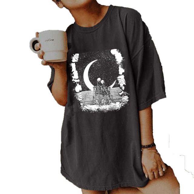 T-Shirt Surdimensionné pour Femmes Tops Amples d'Été Manches Courtes