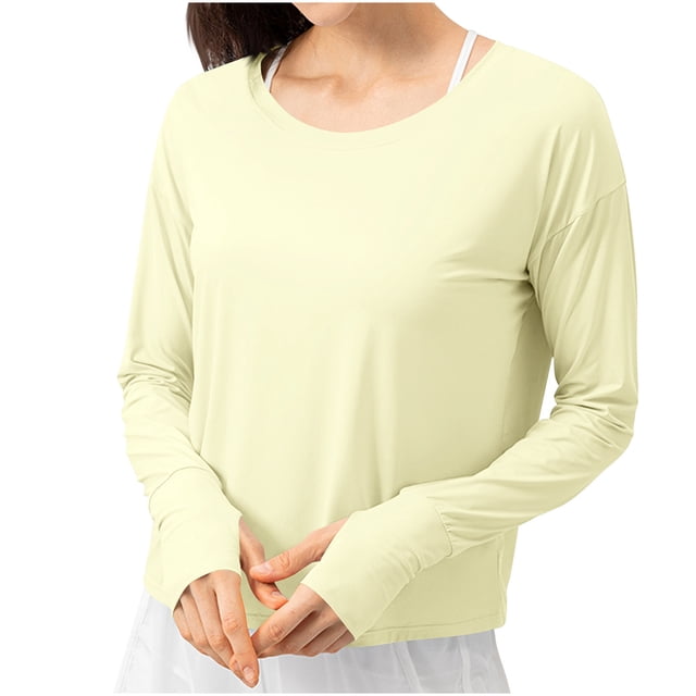 Pitauce Womens Sun Protection Long Sleeve T-Shirt UPF 50+ UV Rash Guard Swim Shirt Workout Hiking Running Athletic Tops Beach Cover Up