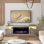 70 ''TV Stand for Living Room, Modern TV Console Table with Storage for TV Up to 75",Wooden Entertainment Center with Storage Cabinet, Fits Into 36'' Electric Fireplace (Not Include Fireplace)