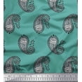 thumbnail image 1 of Soimoi Modal Satin Fabric Paisley Block Print Fabric by Yard 42 Inch Wide, 1 of 1