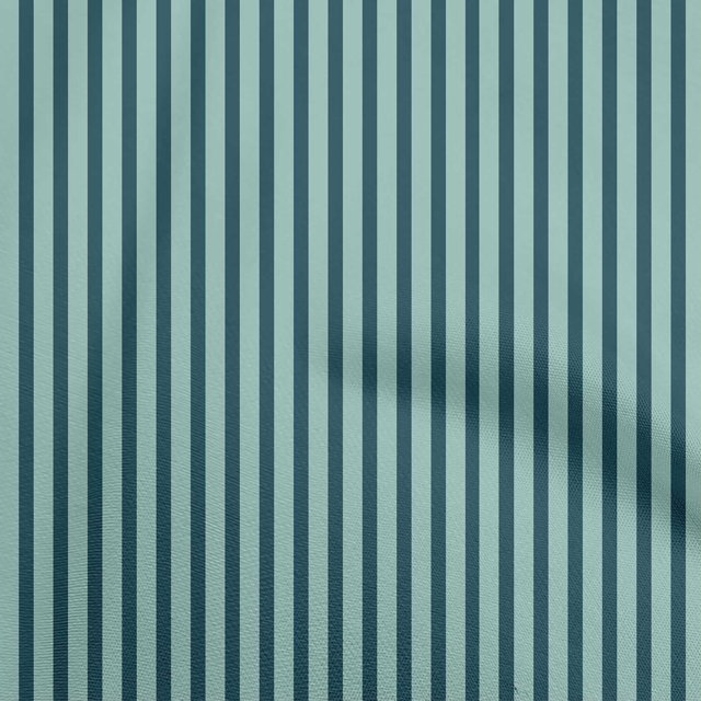 oneOone Polyester Lycra Teal Green Fabric Stripes Sewing Craft Projects Fabric Prints By Yard 56 Inch Wide