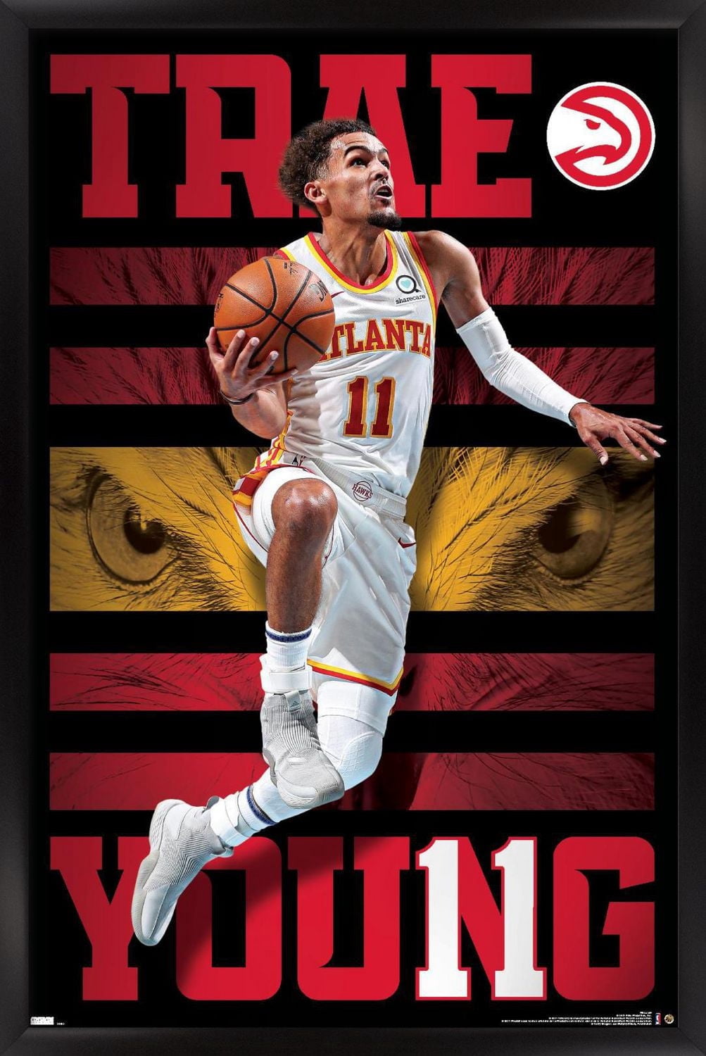 NBA Atlanta Hawks - Trae Young 20 Wall Poster, 22.375" x 34" Framed