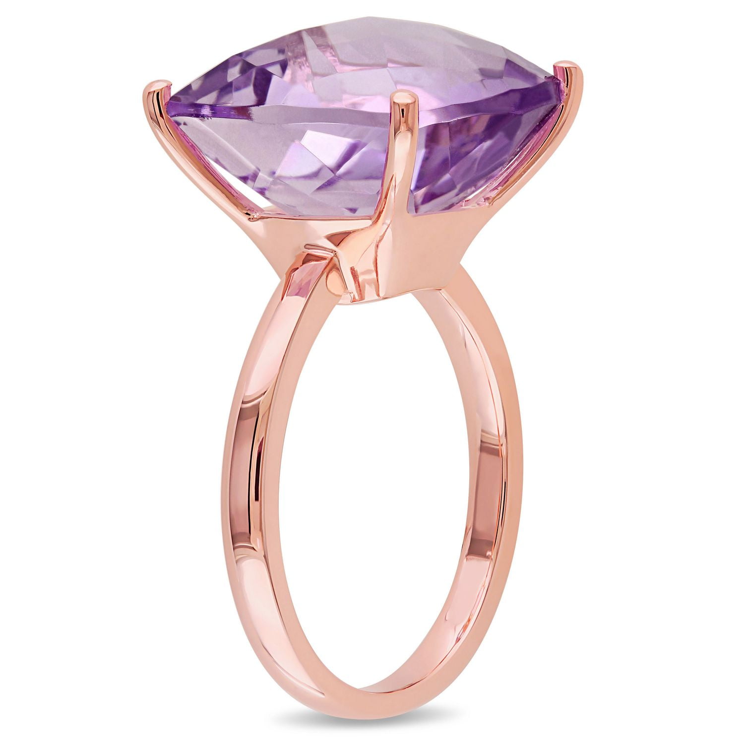 Bague cocktail Tangelo avec améthyste rose 13,33 ct PBT en or rose 14 k
