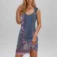 thumbnail image 1 of Ovzne Robes pour Femmes Robe Femme Printemps et Été Vacances Bouton Col en V à Bretelles Robe Haut Robe d'Été Imprimée Liquidation, 1 of 7