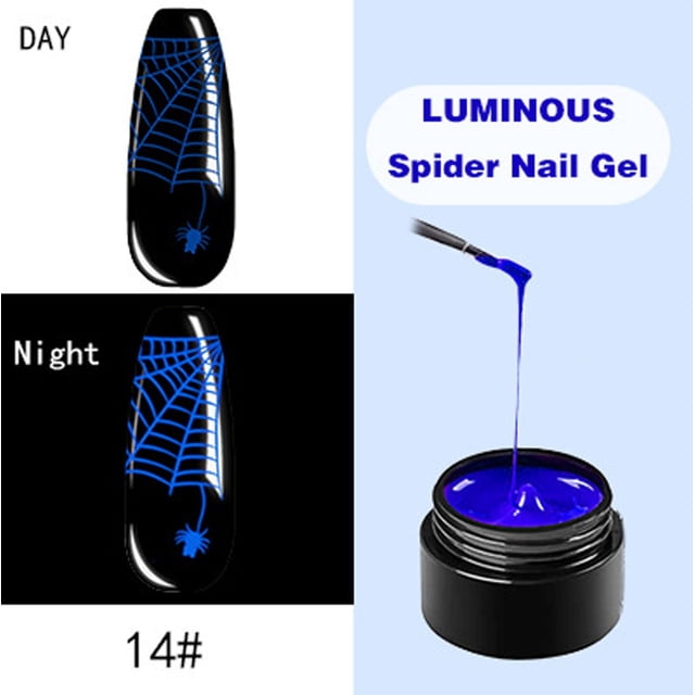 Heliisoer Nail Luminous Spider Gel Nail Polish Neon Fluorescent Effect Gel 8ml