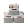 thumbnail image 1 of DECOMOMO Grand Panier de Rangement Bacs de Rangement en Tissu, Ensemble de 3, Gris et Blanc, 1 of 6