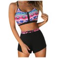 thumbnail image 1 of Huesdet Women Two Piece Swimsuits High Waisted Bikini Set Tummy Control Full Coverage Ruched Tie Knot Bathing Suits(Purple,XL), 1 of 7
