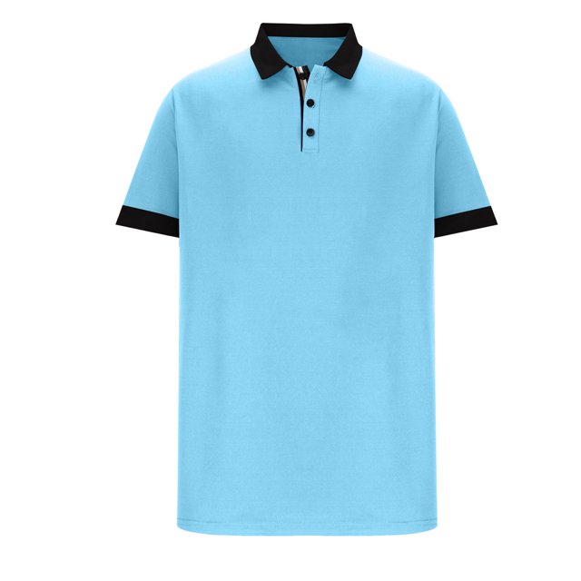 ylioge Mens Shirts Short Sleeve Golf Tees Shirt Office Work Pullover Button Collared Casual Color-Block Loose Comfort Tshirts Tops