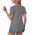 thumbnail image 4 of Timegard Hauts à Oeillets pour Femmes Col Rond Froncé Manches Courtes Ample Été Plage Décontracté Confortable Haut T-Shirt, 4 of 7