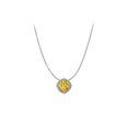 thumbnail image 1 of Citrine CZ Pierre de Naissance Pendentif Carré 14 Carats Or Blanc, 1 of 5