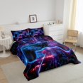 thumbnail image 3 of Erosebridal Video Game Bedding Twin Comforter Set,Gradient Geometric Down Comforter,Gamepads Bedroom Decor,Reversible,Lightweight,2 Piece, 3 of 7