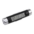 thumbnail image 2 of Black Plastic Car Vent Thermometer & Clock Combo with LED Digital Display, Blue Backlight, 2 x L44 Button Batteries Included, Compact 85x24x24mm Size, 20g Lightweight Design for Vehicle Dashboard Use, 2 of 6