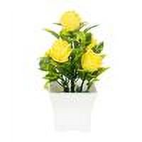 TIMIFIS Artificial Potted Flowers, Mini Rose Artificial Flowers In Pot, Desktop Decoration for Home Office Faux Flowers for Table Dinning Room Decoration Shelf Decor