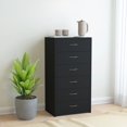 thumbnail image 1 of vidaXL Sideboard with 6 Drawers Black 50x34x96 cm Engineered Wood, 1 of 6
